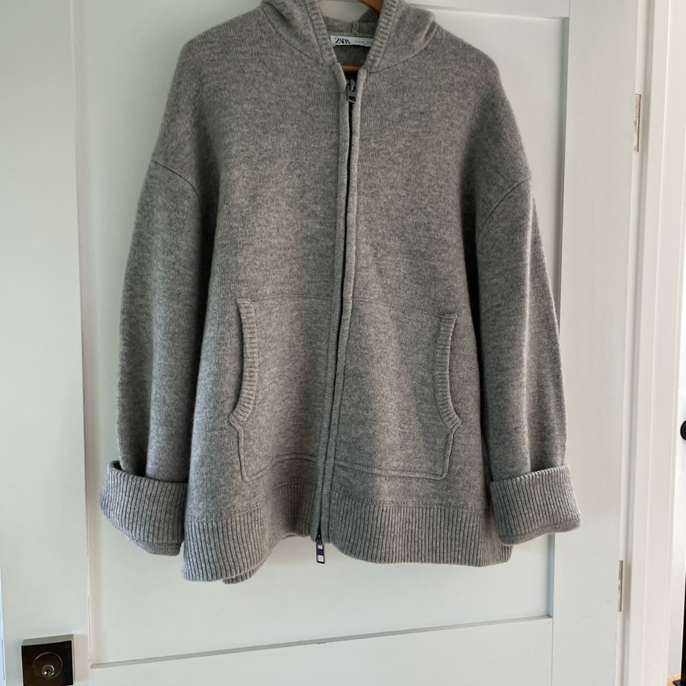Zara  Gray Hooded Jacket